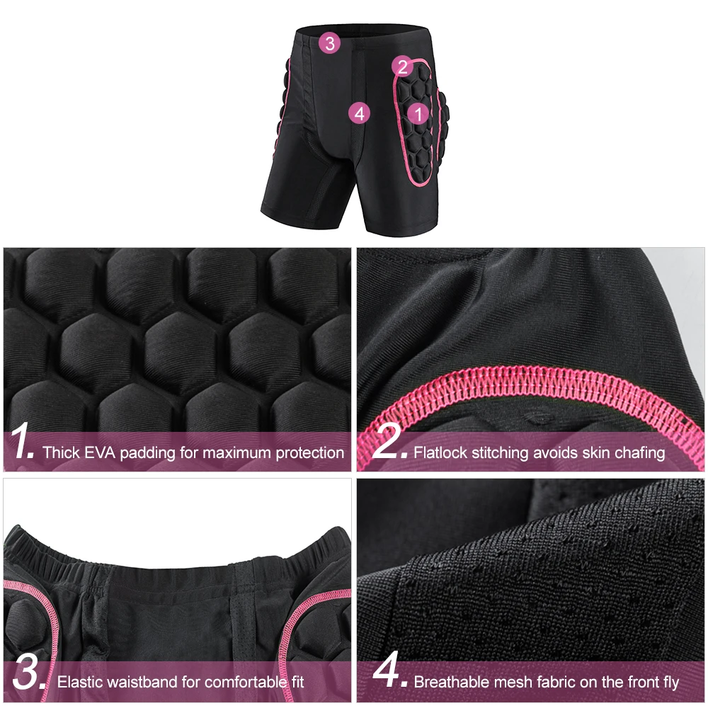 Women Men Hip Butt Protection Padded Shorts Armor Hip Protection Shorts Pad for Snowboarding Skiing Riding Protective Pants