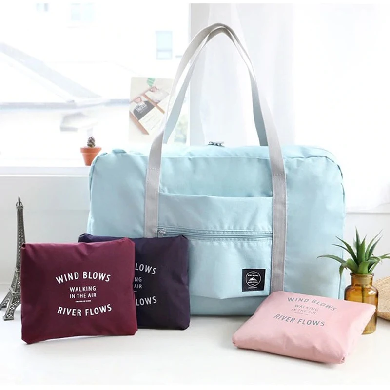 Travel Bags Nylon Foldable Unisex Large Capacity Shoulder Bag Luggage Women Waterproof Handbags