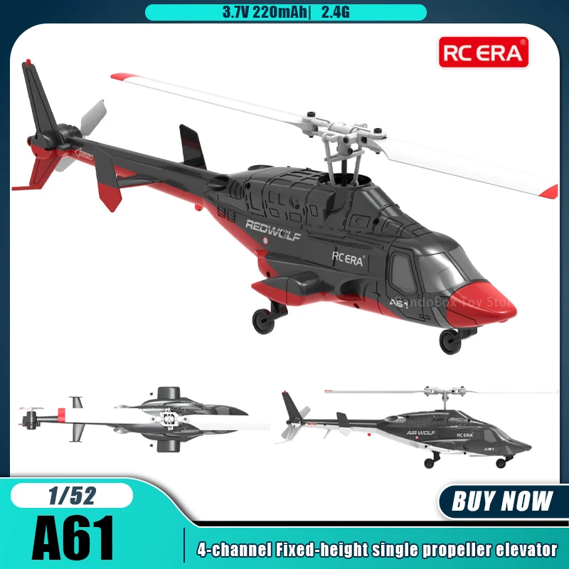 RC ERA A61 Air-Wolf Hélicoptère Radiocommandé à L'échelle 1/52 2,4 G 4 Canaux Avec Télécommande De Démarrage à Une Touche Pour Adultes Et Débutants