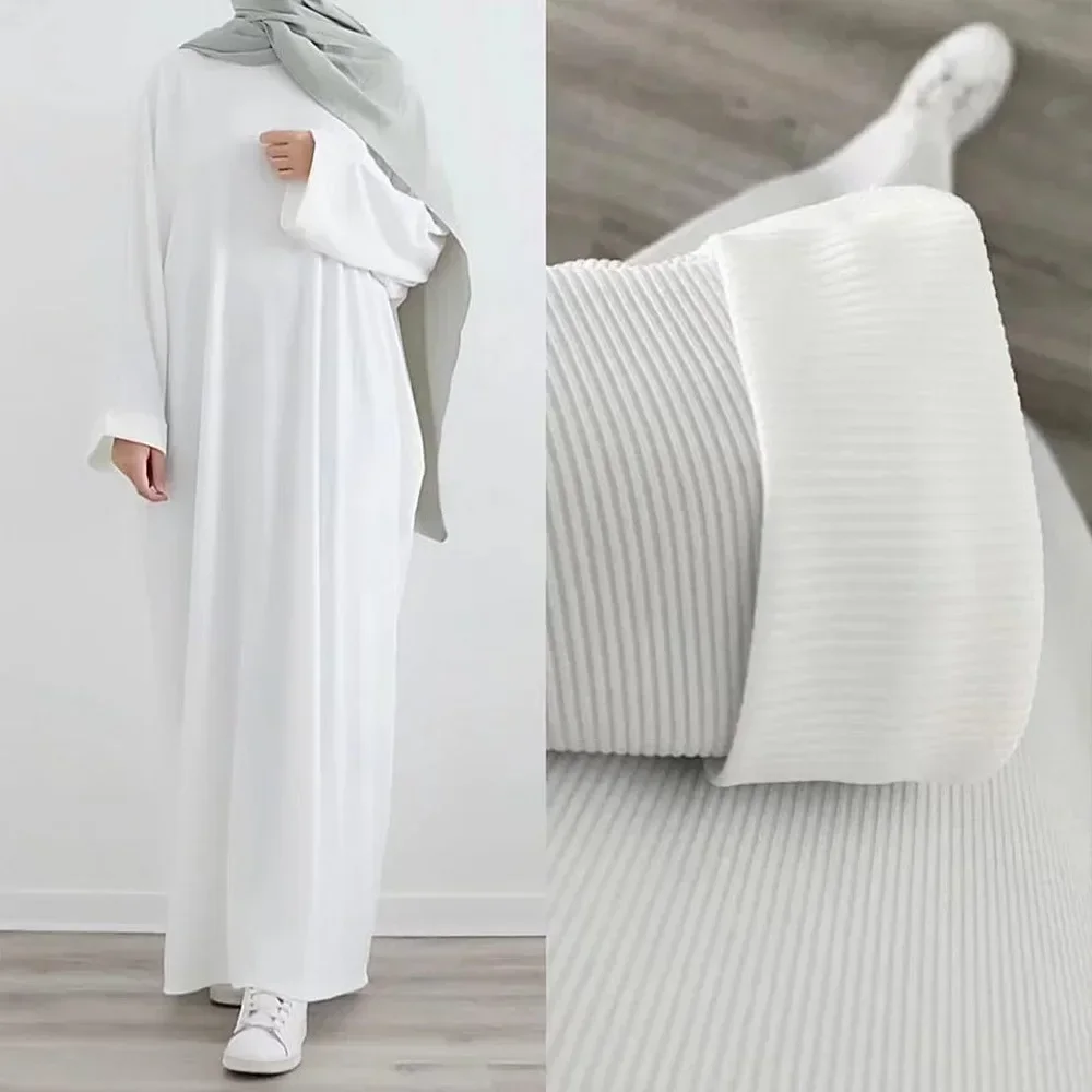 Rib Knitted Winter Abaya for Women Muslim Clothes Plain Islam Autumn Turkish Dresses Dubai Modest Kaftan Hijab Dress Ramadan Eid