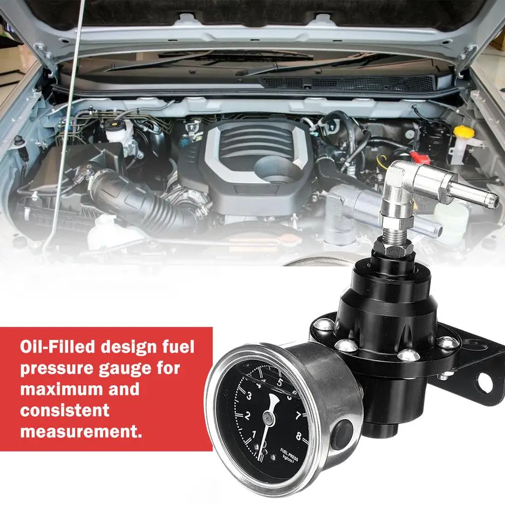 Car Fuel Pressure Regulator With Oil Gauge Kit Stype Universal