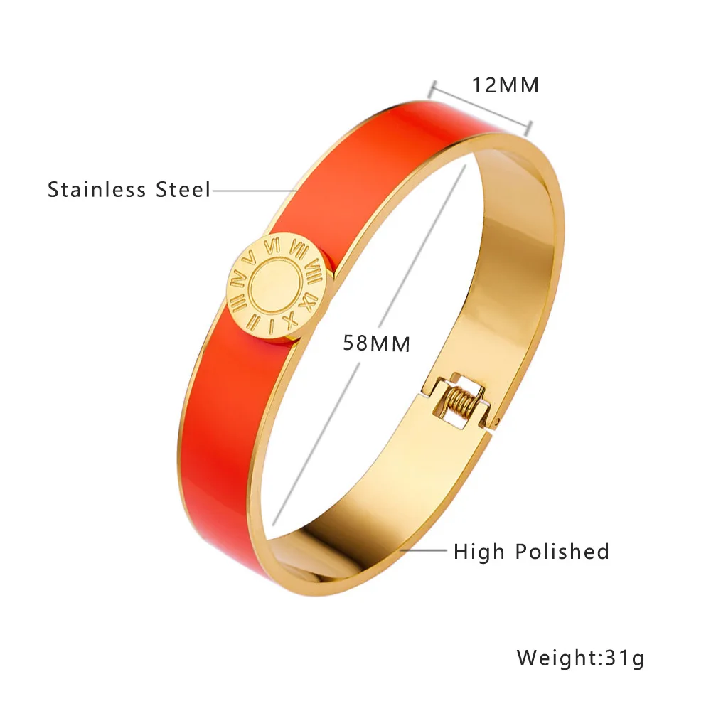 New Drip Oil Stainless Steel Bracelet for women Green Rose