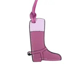 Handcrafted Artisan Leather Color - Block Boot Charm Pendant (Pink)