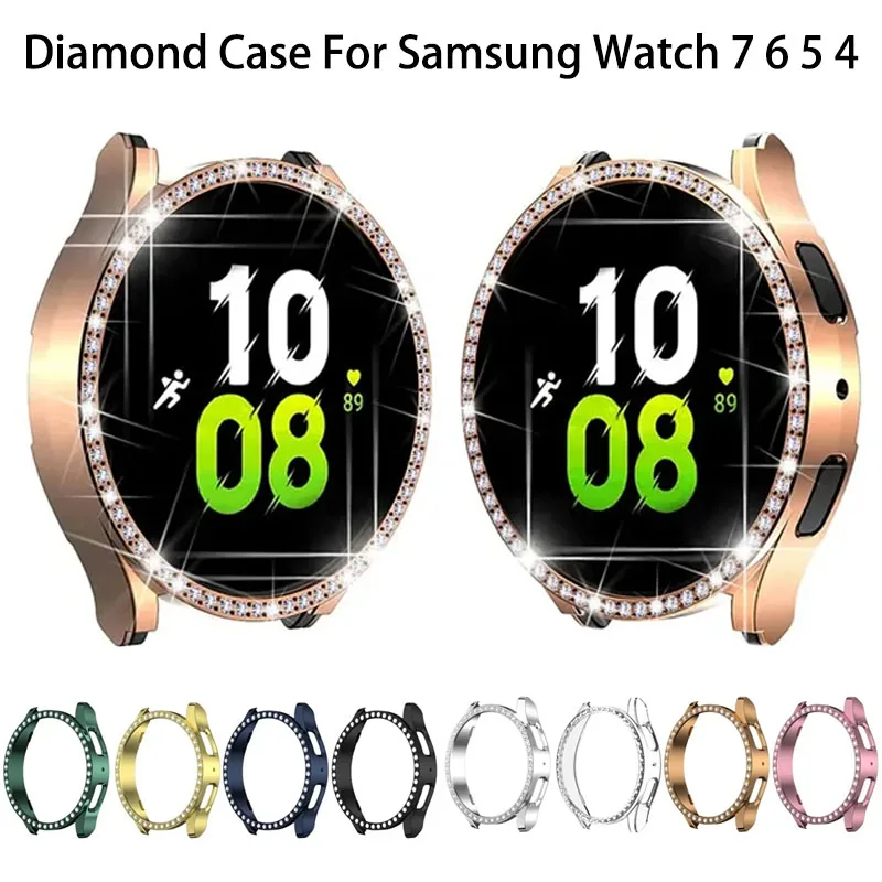 Elegant Diamond Crystal Watch Cover - Premium Protective PC Hollow Anti-Fall Case