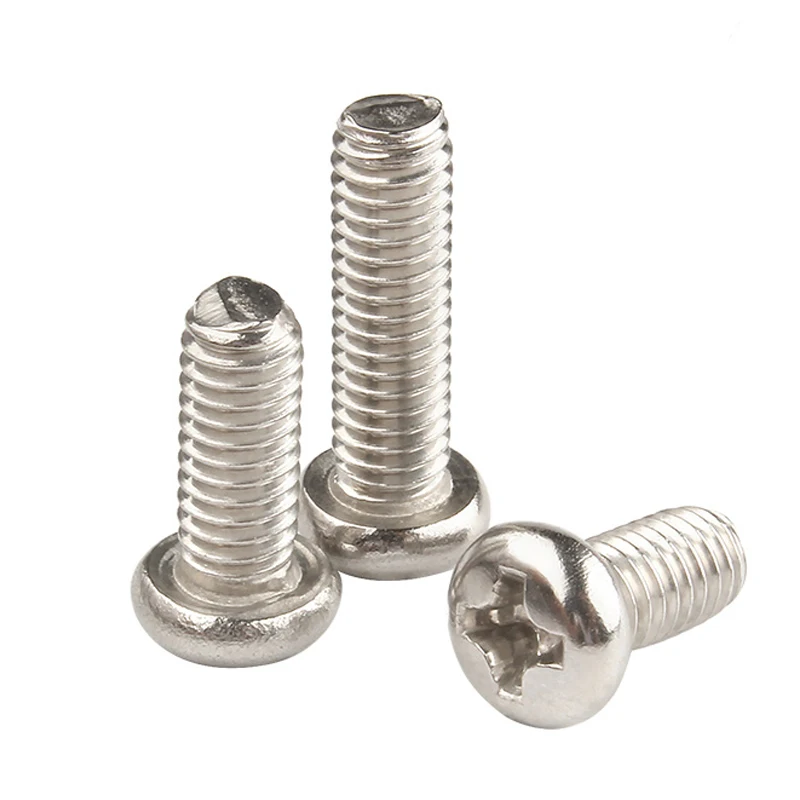 Carbon Steel Screw 20-500pcs M1 M1.2 M1.4 M1.6 m1.7 M2 M2.5 M2.6 M3 M3.5 M4 Nickel Plated Cross Phillips Round Pan Head Screw Bolt