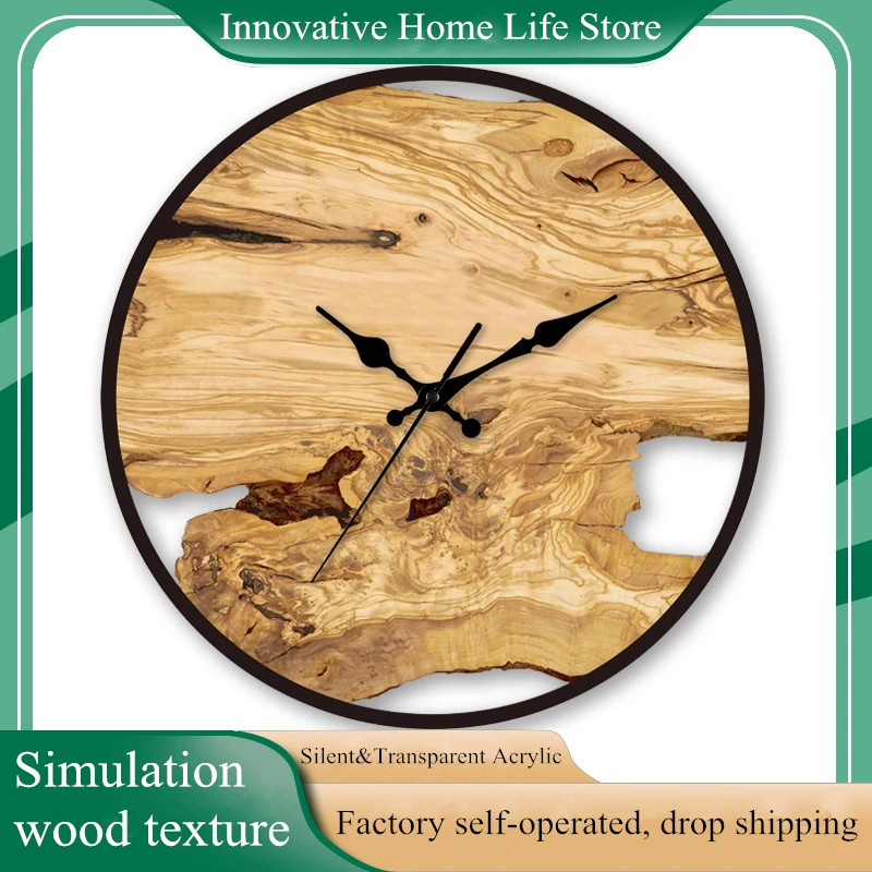 Acrylic-Wood-Grain-Wall-Clock-Minimalist-Design-Living-Room-Art-Wall