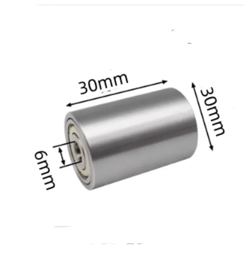 1pcs 2 개의 베어링 플랫 가이드 휠이있는 이중 베어링 금속 롤러 직경 30MM 길이 30mm 보어 5/6/7/8/10mm