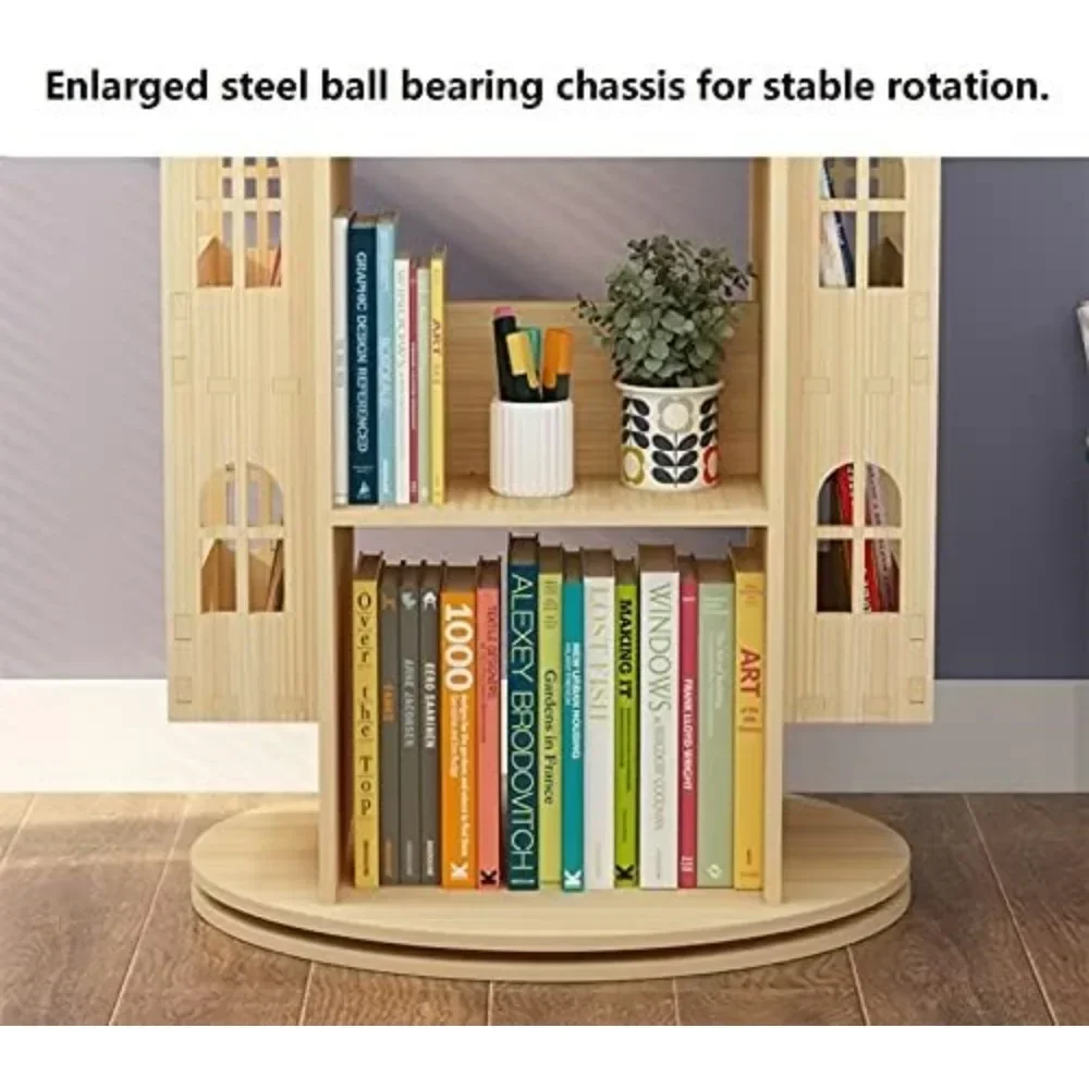 Rotating Bookshelf 360 Display Floor Standing Bookcase Storage Rack Children's Bookshelf,  Storage Book Display Case Bookrack 6