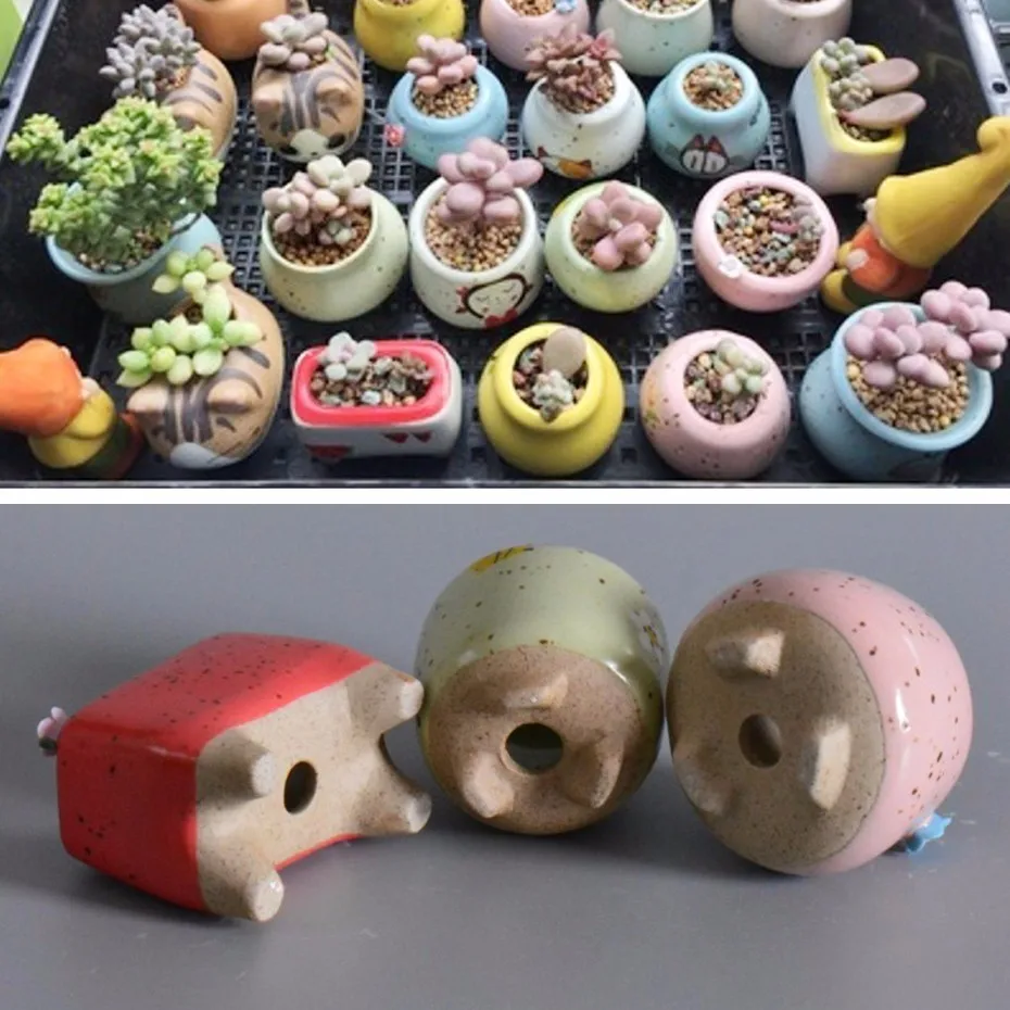 Mini More Meat Ceramic Flower Pot 1pc Succulents Fleshy Plants Flowerpot Small Home/Garden/Office Decoration Pots for Flowers