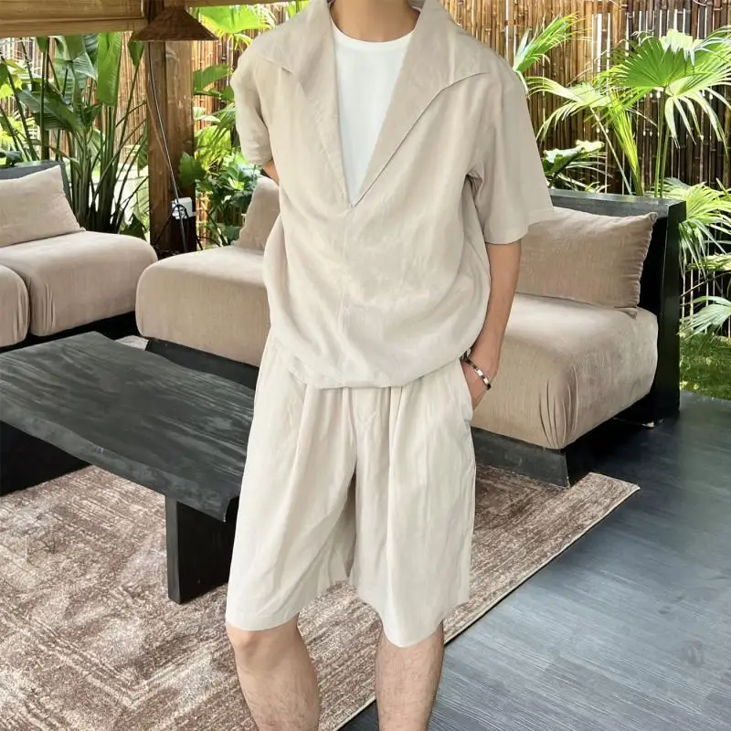 Costume décontracté en lin pour homme