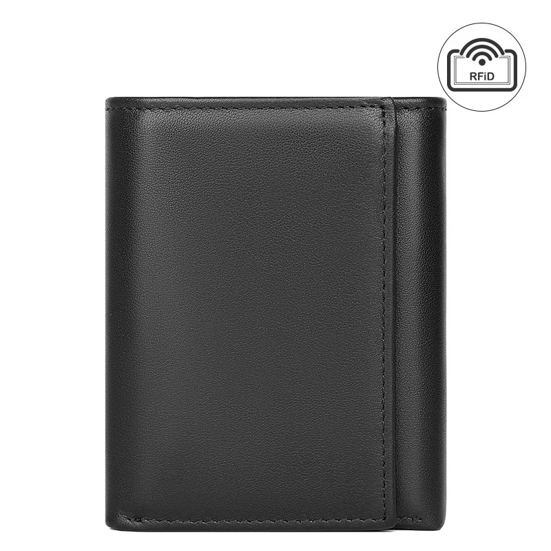 GENODERN Business Men's Leather Wallet Tri-Fold Multi-Card-Slot Wallet US Gold Clip Coin Pocket 2