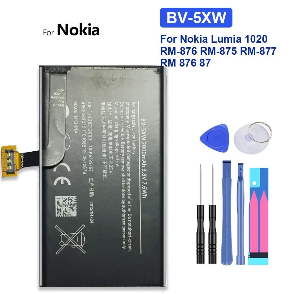 Bv-5Xw Batteria Di Ricambio Per Nokia Lumia 1020 Eos Bv 5Xw 2000Mah Bateria + Numero Di Tracciamento