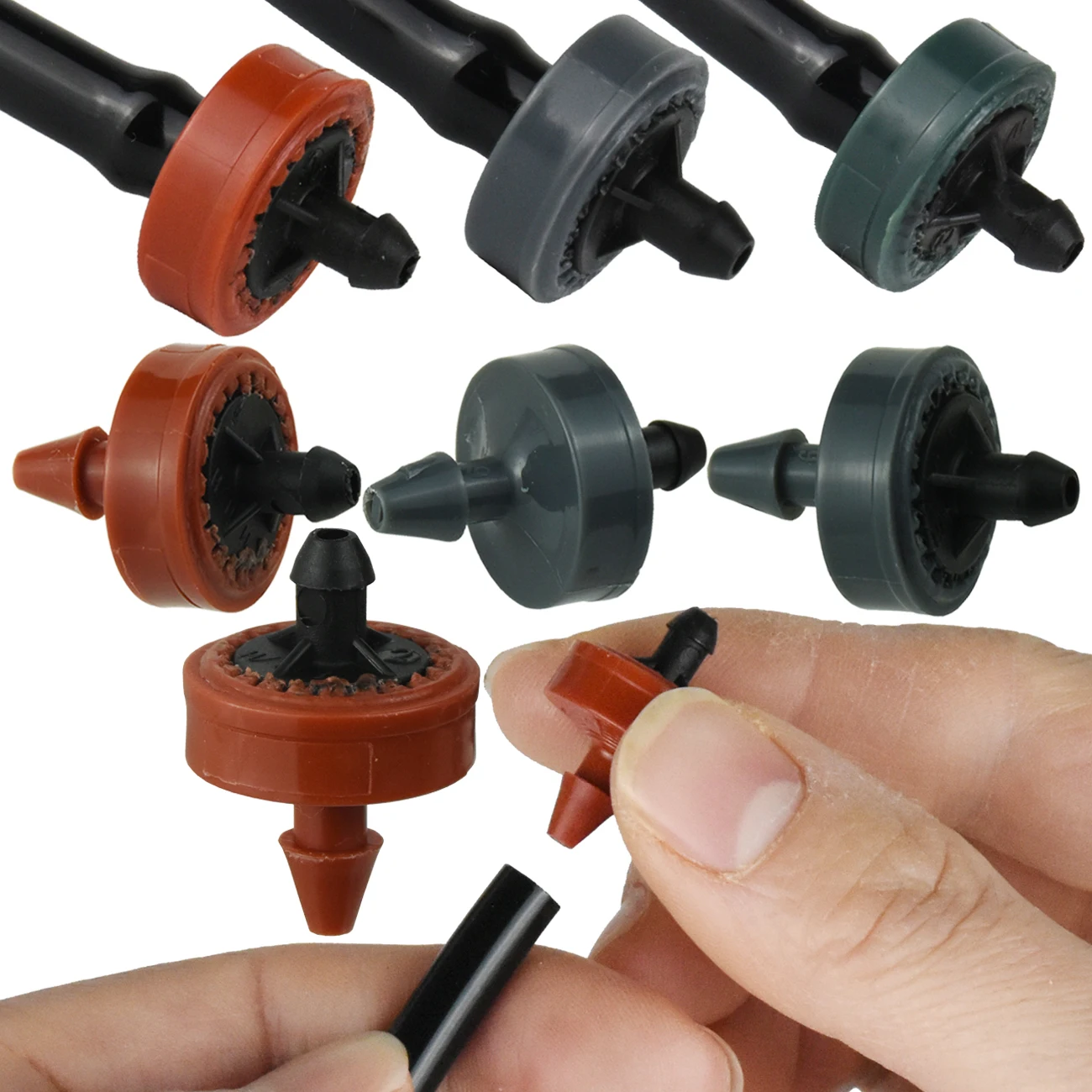 Garden Drip Irrigation Dripper Automatic Steady Flow Water Saving Dropper Nozzle 20-200pcs 2L 4L 8L 1/4'' For Greenhouse Bonsai