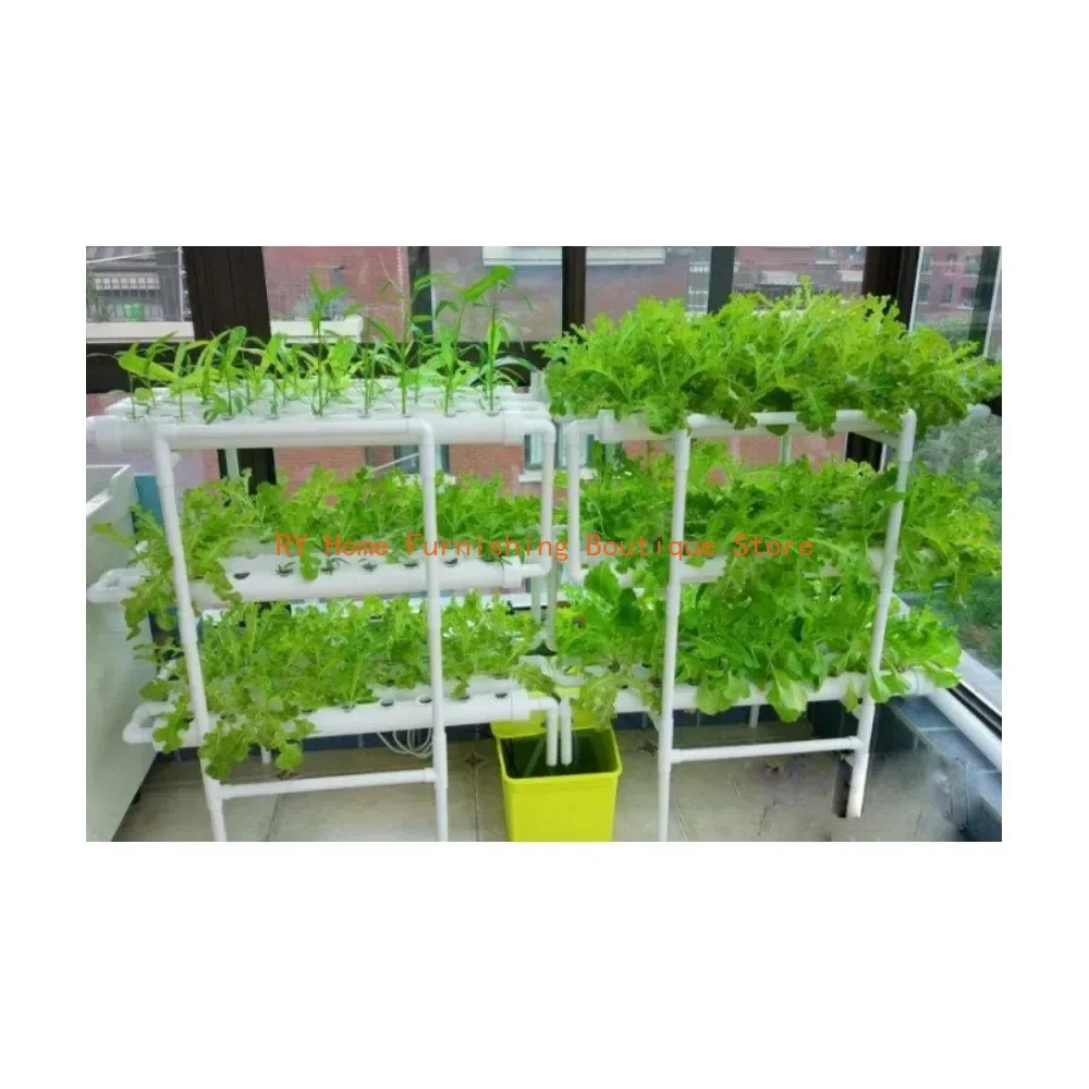 Indoor Greenhouse Planting Box, Gardening System, Nursery Pot, Hydroponic Rack, Pipe Grow Kit, NFT, 108 Holes