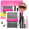 TDANCE 280PCS DIY Mix Clusters Kit 30D/40D Lash Bond and Seal and Remover Accessories Self-Grafting EyeLashes Extension At Home 1