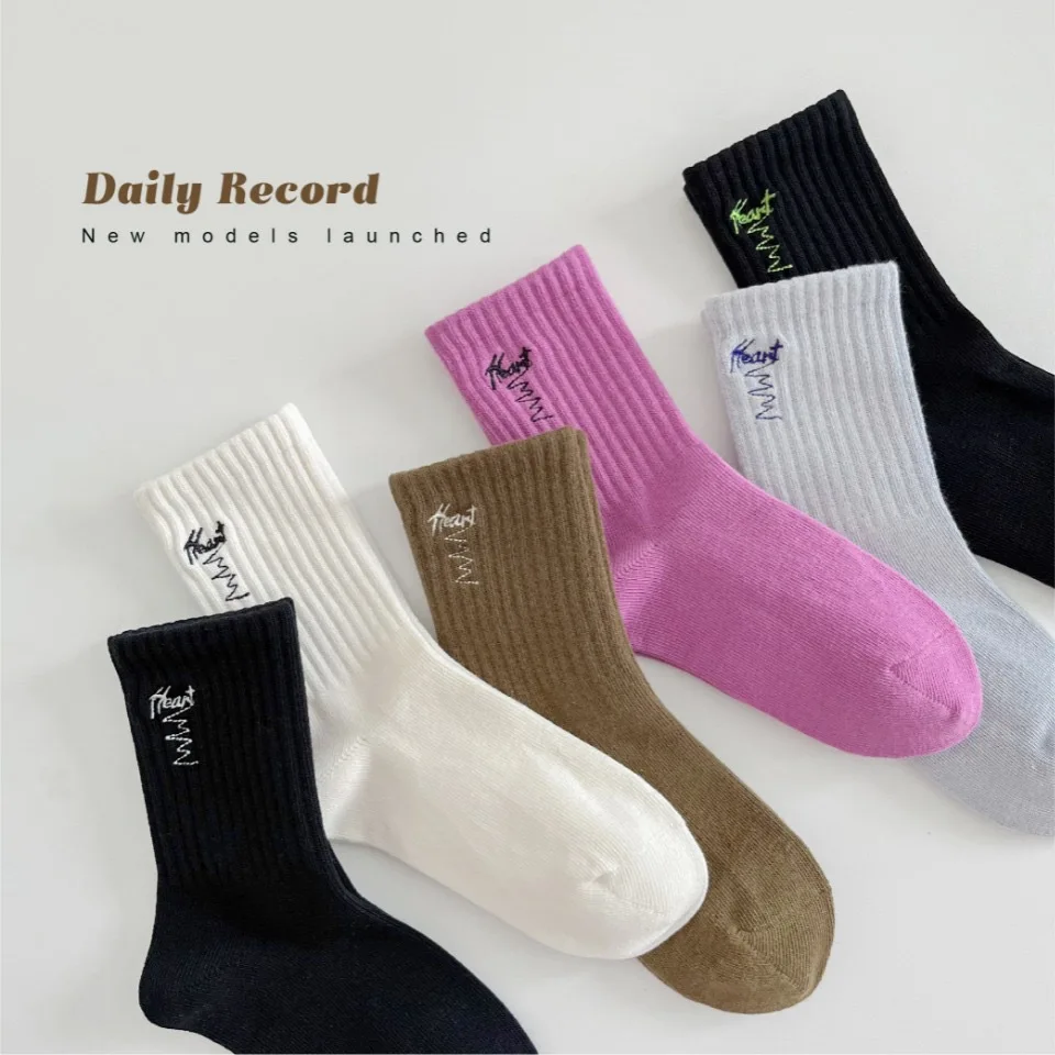 autumn and winter children's socks baby cotton embroidered boys and girls casual sports socks medium tube 8 S1b7b41e073ac4866aa6ac8c8817e7710m