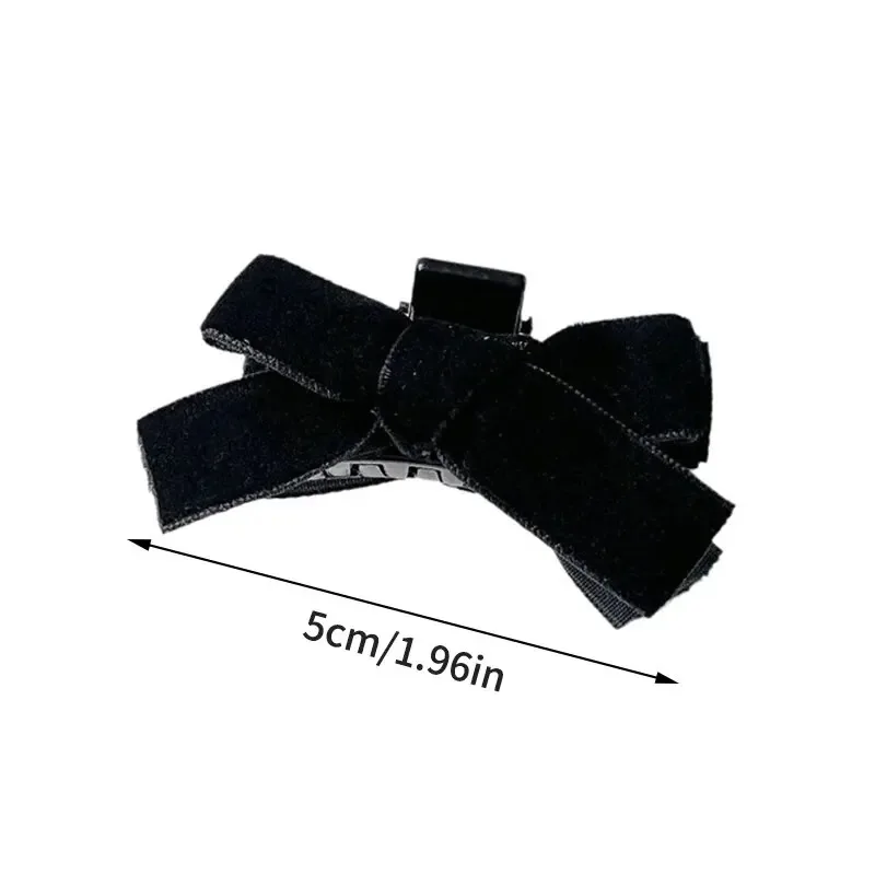 2pcs Black Bow Small Grab Clip Women's Autumn And Winter Vintage Velvet Bangle Clip Hair Style Princess Hair Headwear hair clips
