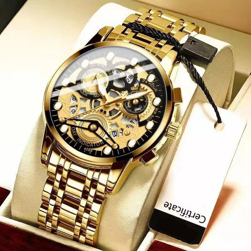 Men Luxury Quartz Watch for Man Quartz Watches Male Wristwatches Men’s Automatic Mechanical Waterproof Luminous Casual Clock