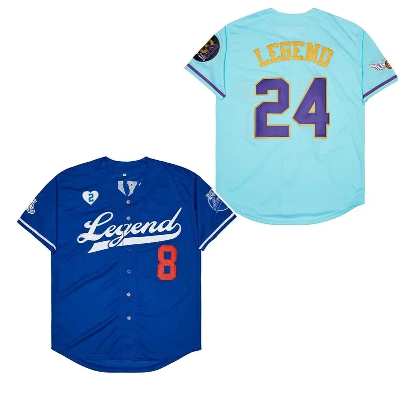 New Baseball Jersey LA LEGEND 8 24 Anniversary Jerseys Sewing Embroidery High Quality Sports Outdoor Blue Green New