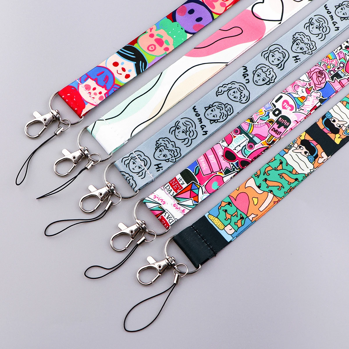 ER2023 Cartoon Lanyard Card Holder Doctors Nurses Hanging Neck Mobile Phone Lanyard Badge Subway Access Card Holder for Women