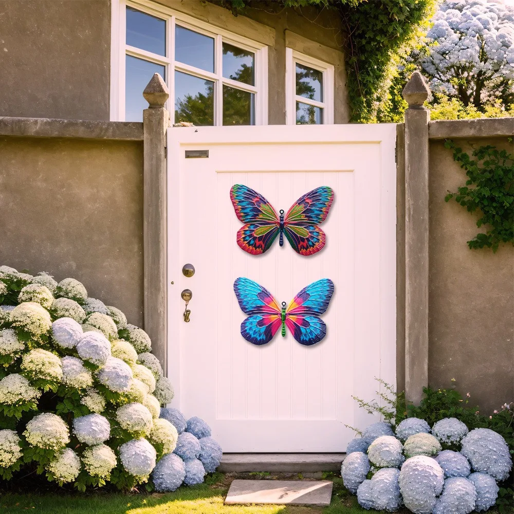 Large Metal Butterfly Wall Art for Indoor Outdoor Garden Decor Iron Hanging Ornament Handmade Crafts Home Decoration Rustproof