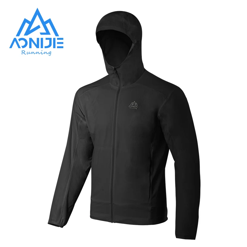 

AONIJIE FM5131 Newest Man Fale Waterproof Sports Thin Hooded Jacket Windbreak Short Coat With Pocket For Running Gym Hiking