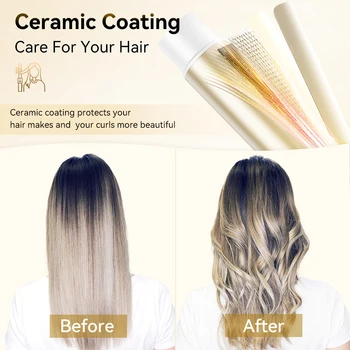 Automatic Curling Iron 30s Fast Heating Smart Temperature Control Ceramic Coating Long Lasting Curls Rotary Hair Curler 11