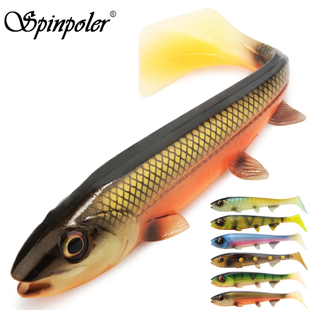 Swimbait Bombshad queue carrée 14cm/18cm pour gros brochets - Leurre silicone imprimé pêche mer