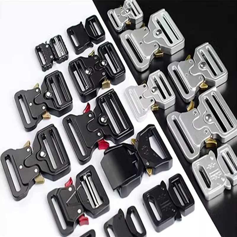 Quick Release Tactical Buckle Set Automatic Metal Male Belt Buckle Zinc Clip Adjustable 20 25 32 38 45 50mm For Belt