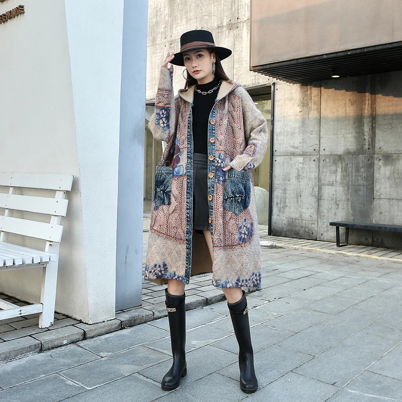 Hooded cardigan sweater with pockets clearance