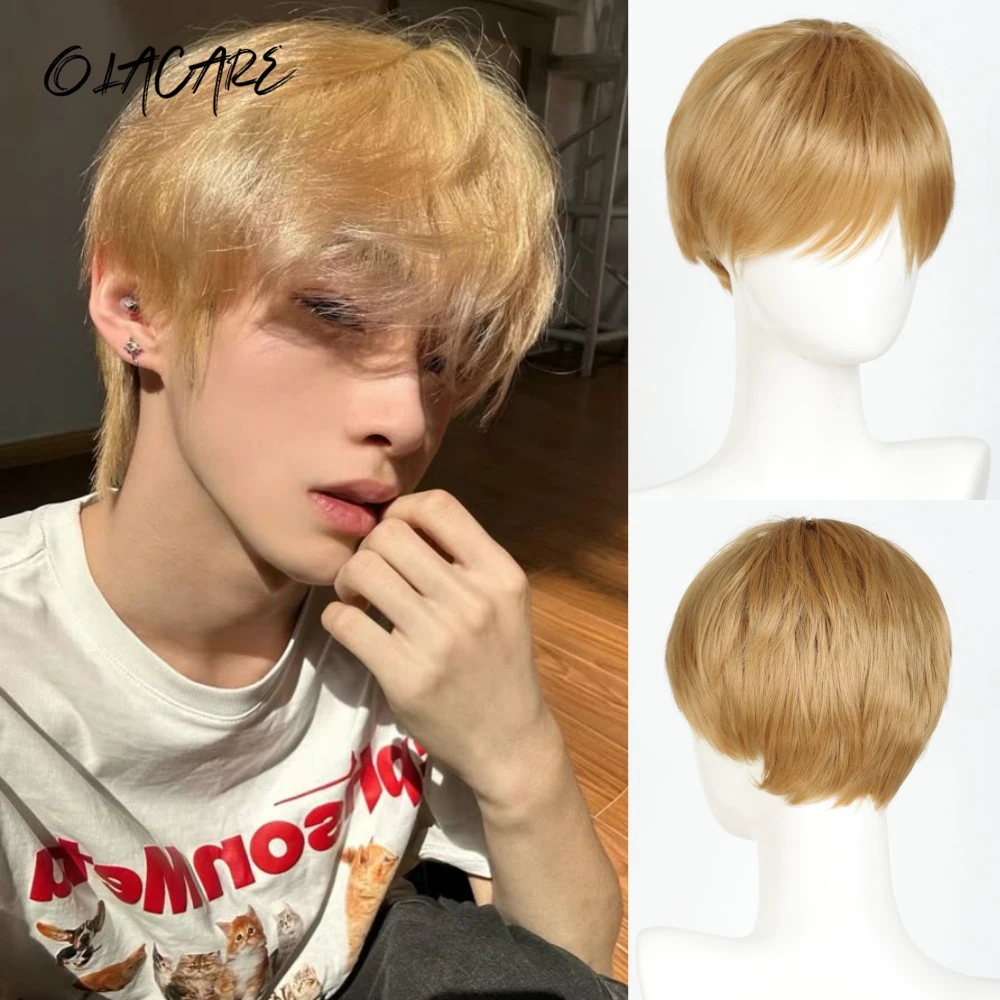 Synthetic Straight Anime Hair Wig for Men with Bangs