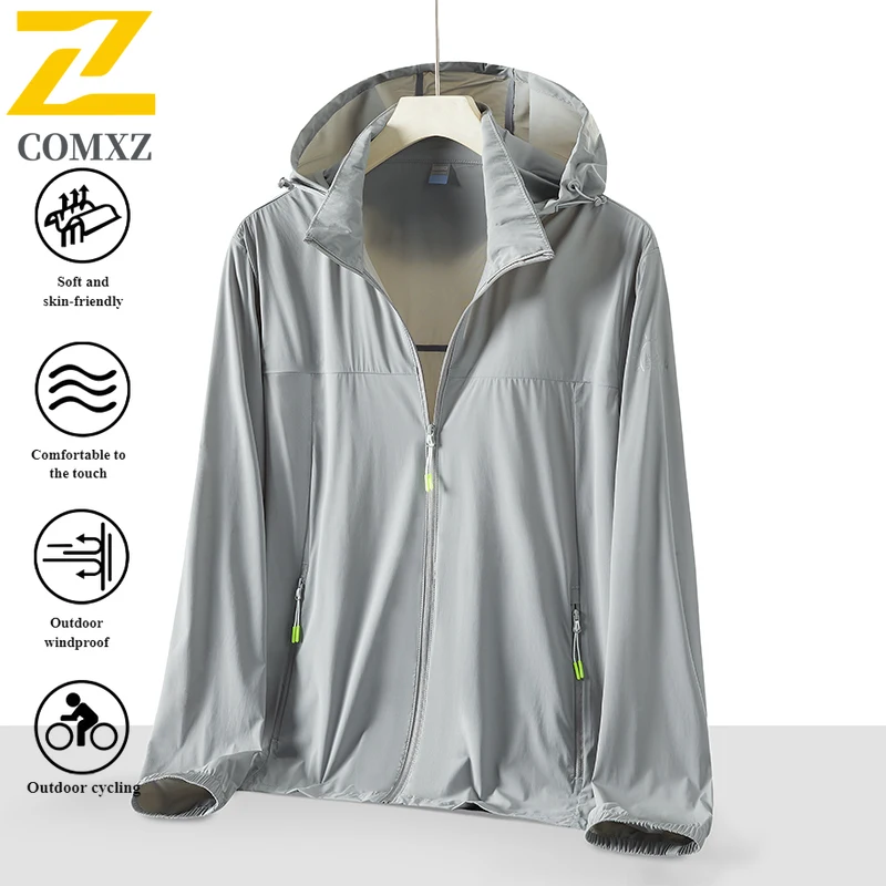 Summer Ice Silk UV Protection Jacket UPF50+ Lightweight Outdoor Mountaineering camping Hoodie Breathable Skin Coat for Unisex