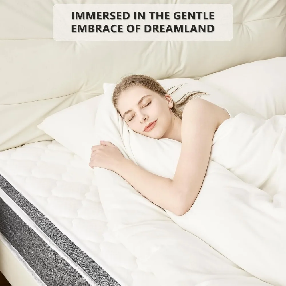 Queen Mattress, 12 Inch Hybrid Mattress - Pocketed Coils - Targeted Pressure Relief, Advanced Motion Isolation, Mattresses 3