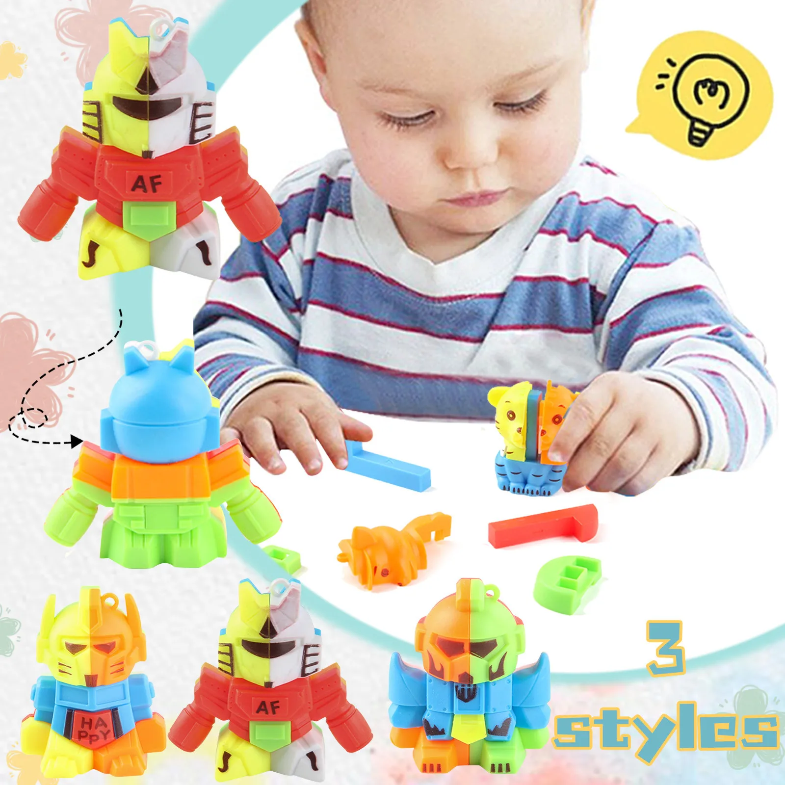 Children Adult Intellectual Thinking Development Toys Luban Lock Robot