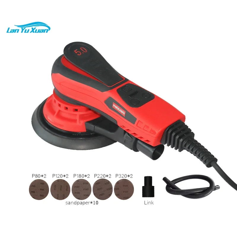 

2023 New Design 6 Inches 350W Brushless Electric Orbital Sander 5.0mm & 2.5mm Brushless Eccentricity Random Orbital Sander