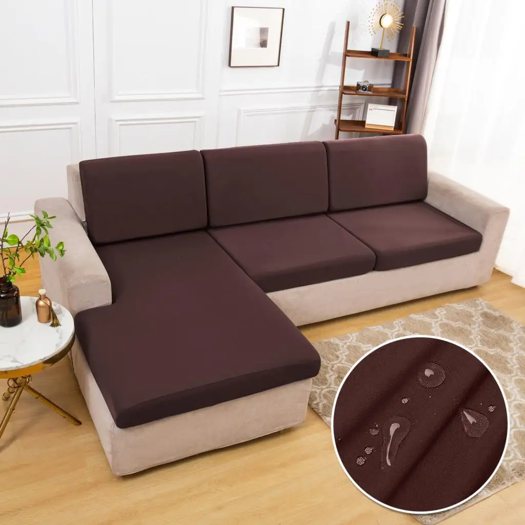 thumbnail image 1 of Funda de cojín impermeable para sofá, protector de muebles, elástica, lavable, extraíble, sólida, para sala de estar, mascotas y niños, 1 of 5