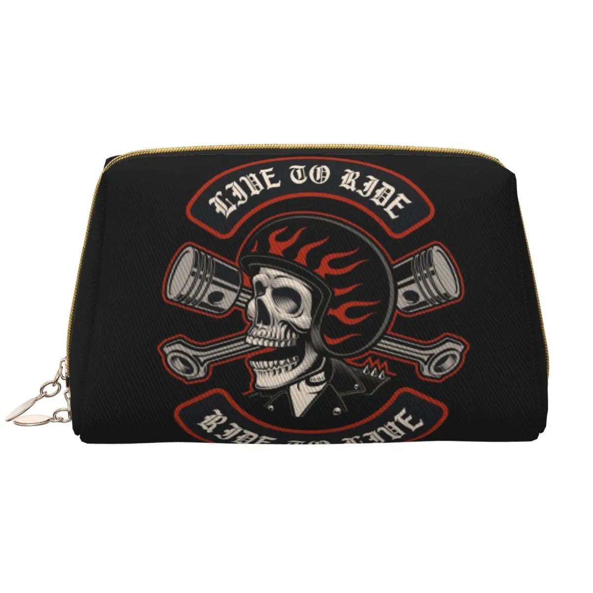 

Байкерская дорожная косметичка с черепом для женщин, на заказ, органайзер для туалетных принадлежностей в стиле рокабилли, Дамский комплект для хранения косметики