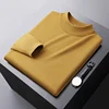Winter warm sweater men's high-end simple all-matching slim fit stretch cold-resistant casual solid color round neck sweater 4