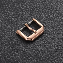 Stainless Steel Brushed Matte Watch Strap Buckle - Silver, Black & Gold (Rose gold - 18mm)