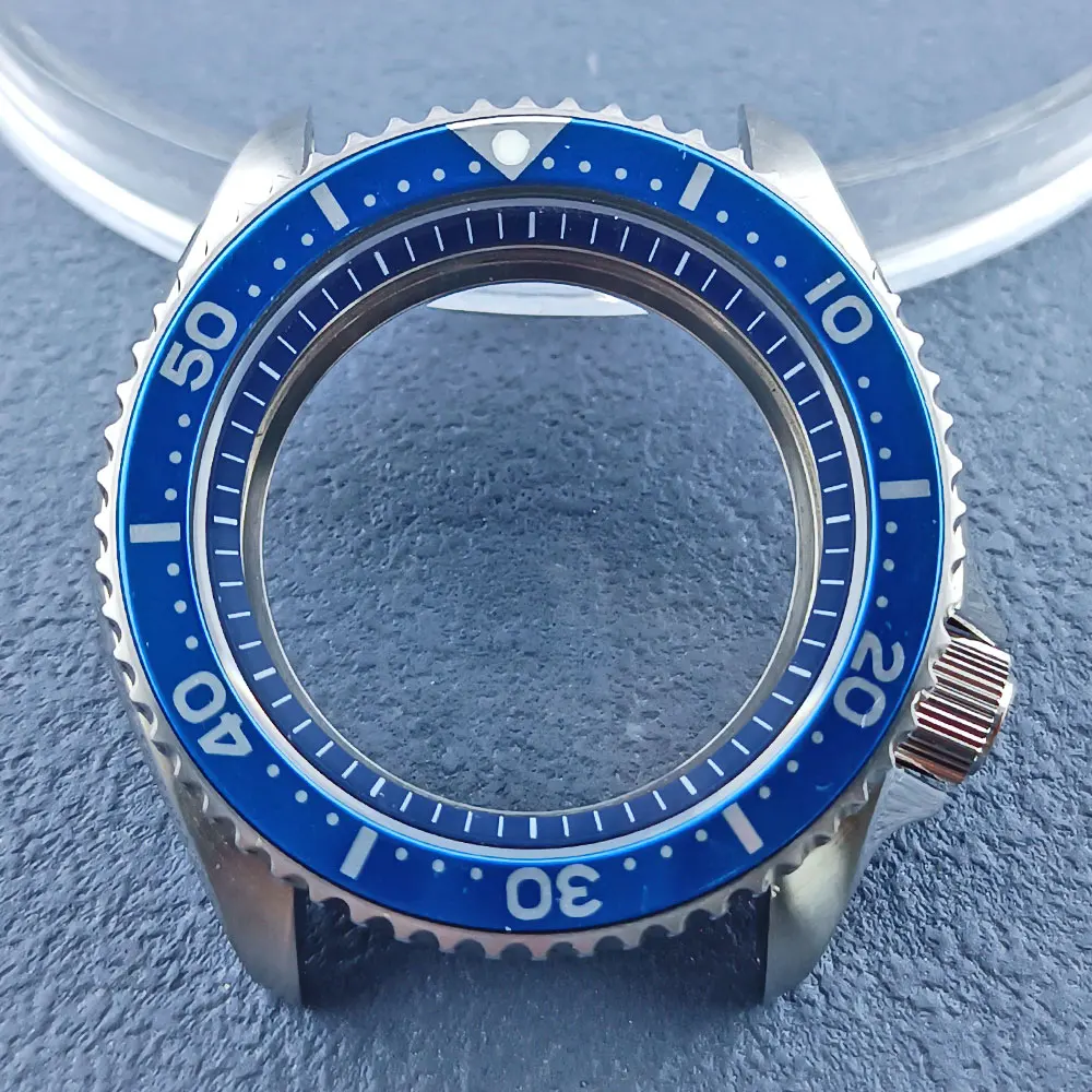 41mm 007 Silver watch case 316L stainless steel sapphire flat glass 10bar waterproof suitable for NH3 series 35 36movement