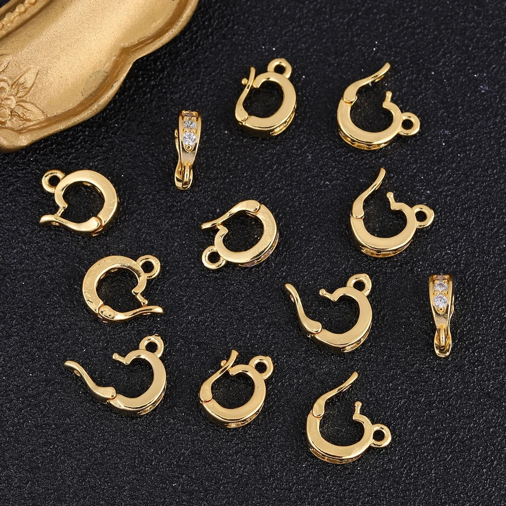 Juya 18K Gold versilbert Haken Ballen Clip Kautionen Verschlüsse Zubehör für DIY Handarbeiten Edelsteine Perlen Perlen Anhänger Schmuckherstellung – Detail 17