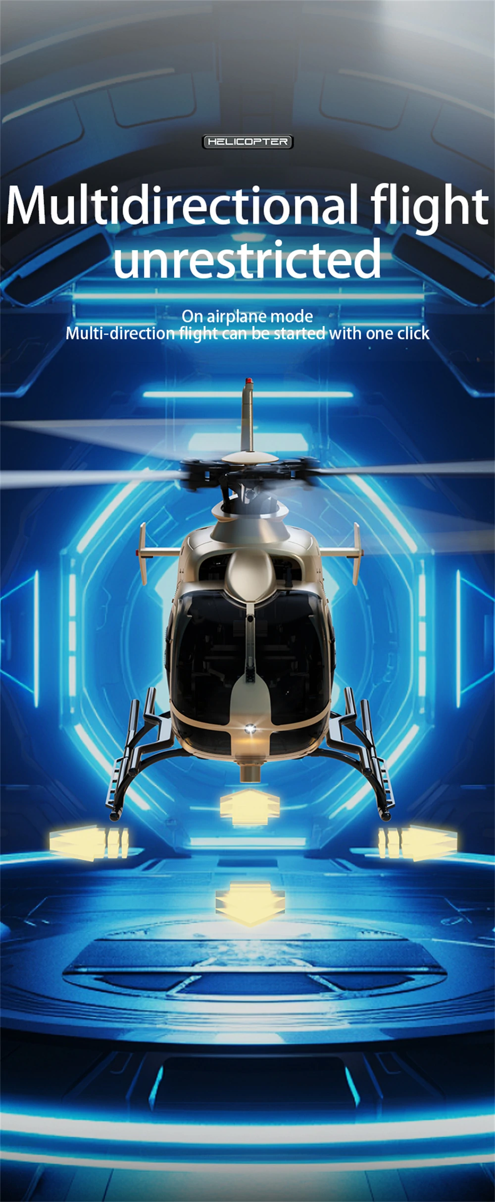 RC ERA C123 2.4G 6CH 6-Axis Gyro Optical Flow Localization Altitude Hold 1:36 EC135 Scale RC Helicopter RTF