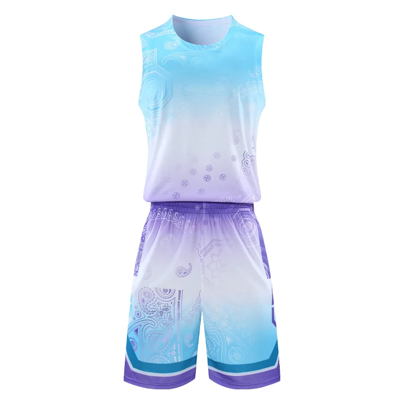 Men Basketball Jersey College Basketball Uniform Breathable Sleeveless Shirt Short Team Suit For Adult B306