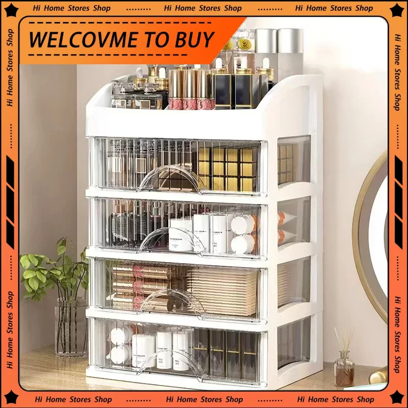 

Drawer Makeup Organizer Multilayer Desktop Container Plastic Lipstick Holder Cosmetic Skincare Transparent Makeup Storage Box