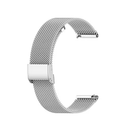 Premium Milanese Loop Metal Watch Band Bracelet - Stainless Steel Replacement Strap - 22mm (Silver)