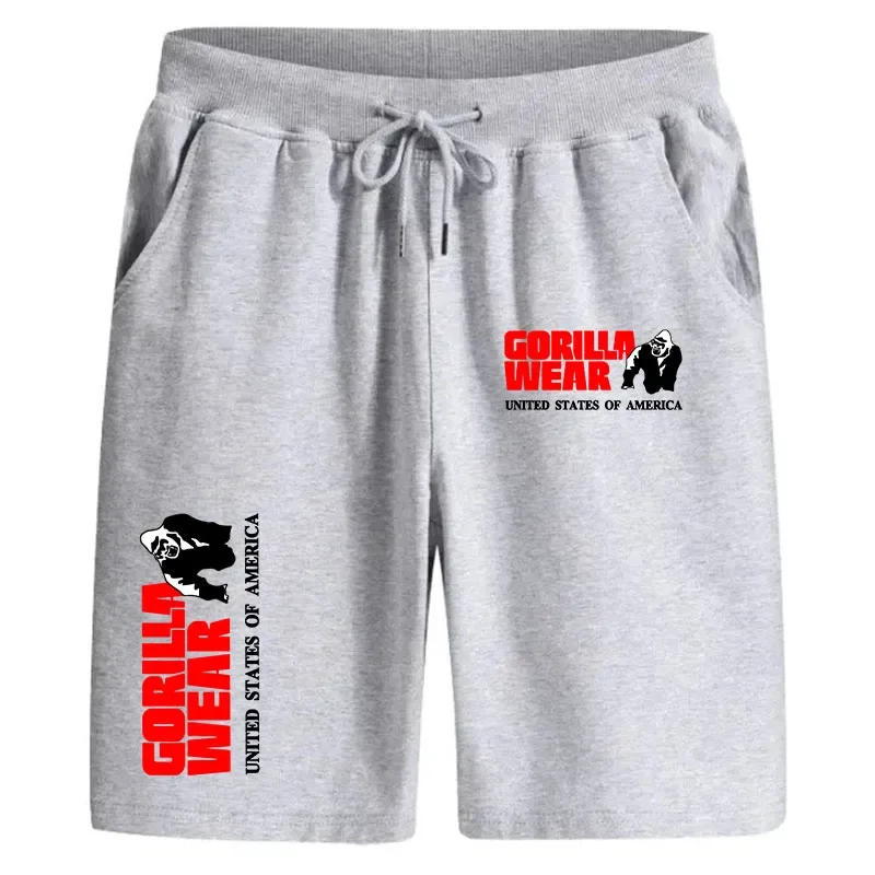 Summer Fashion Brand Mesh Men Casual Shorts Drawstring Waist Comfortable Gorilla Printed 5-point Pants Gym Running Shorts 6