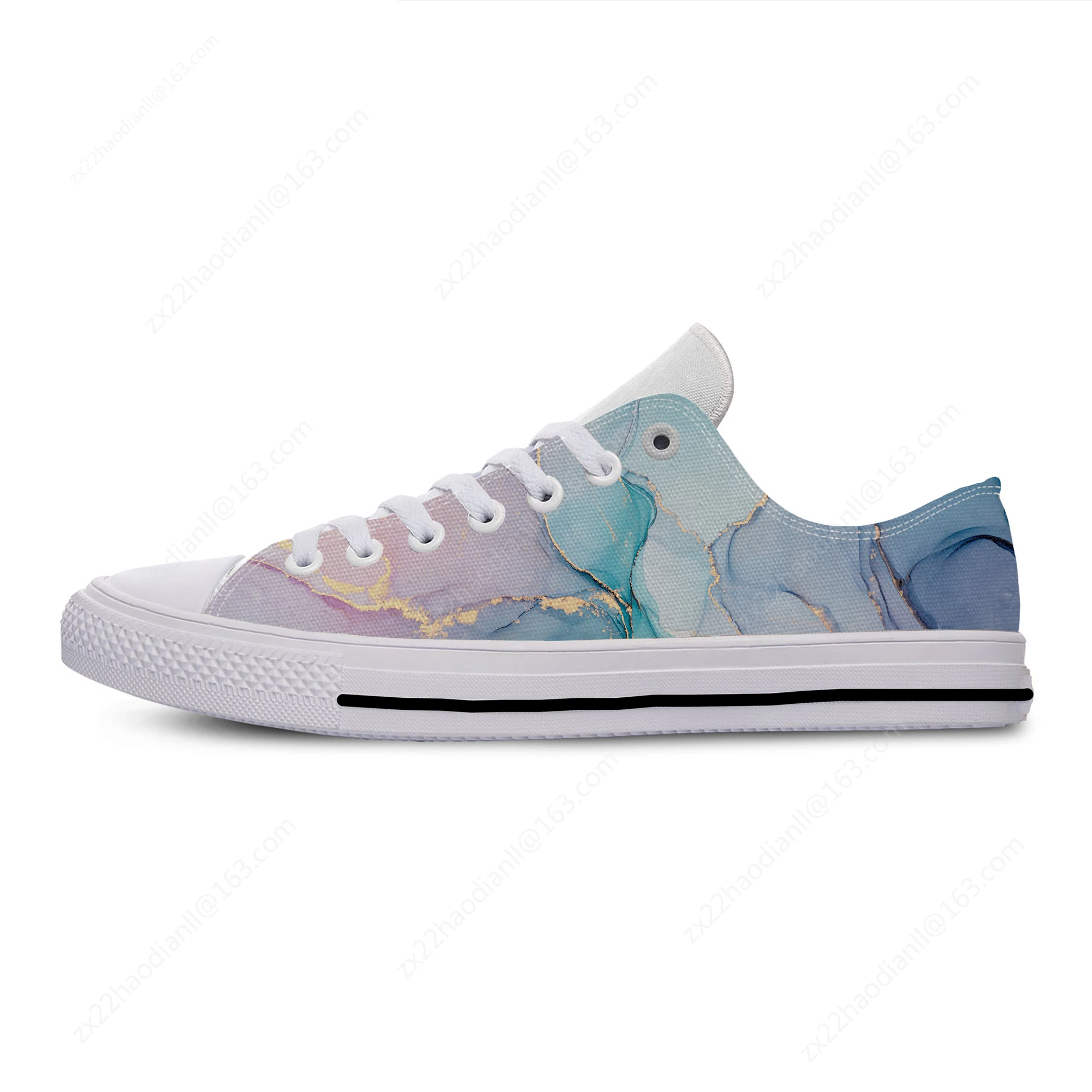Colorful Marble Pattern Lightweight Cloth 3D Print Funny Cool Fashion Low Top Canvas Shoes Men Women Casual Breathable Sneakers