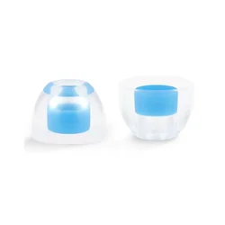 Transparent Skin - Friendly Reusable In - Ear Earplugs - 4 Pairs of Flexible Noise - Isolating Liquid Silicone Ear Tips - XS (1 Pairs Blue)