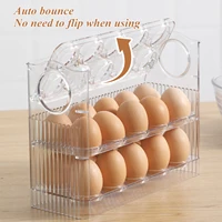 Refrigerator Egg Holder 3-Layer Flip Fridge Door Egg Storage Rack Tray Container Space Saver Egg Organizer Box Shelf for Kitchen 1