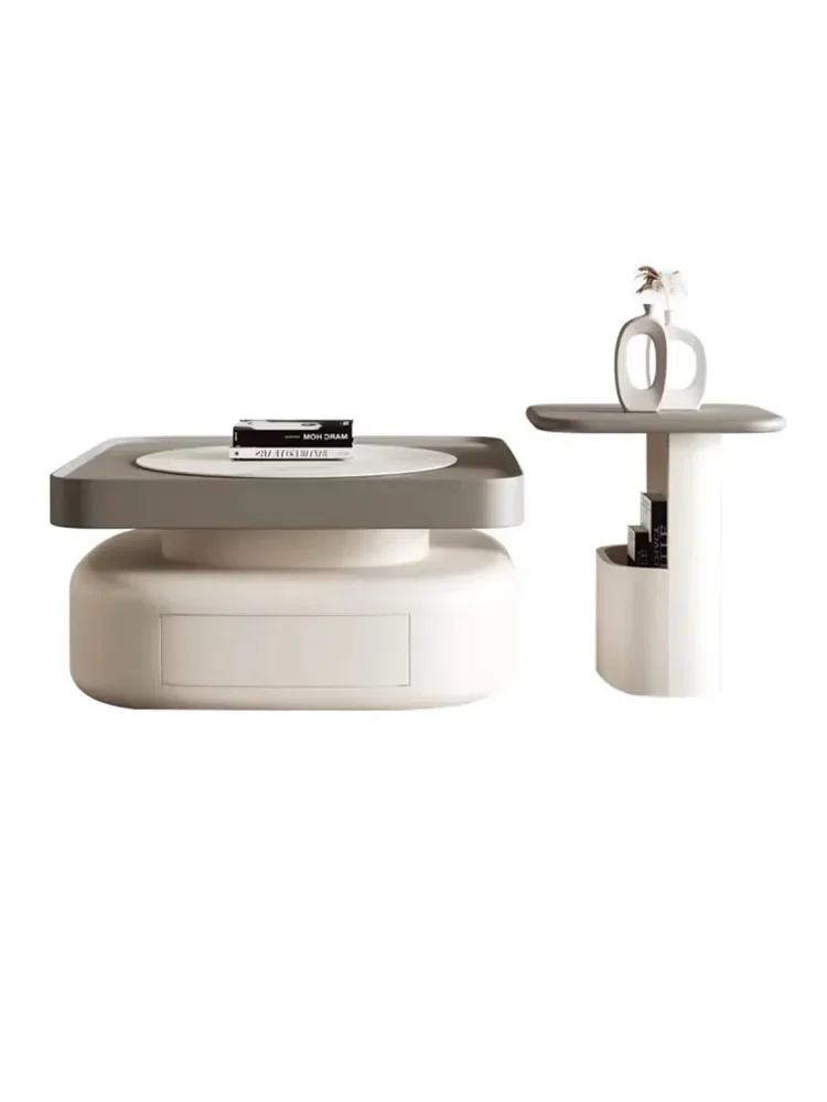 

Stone Plate Square Coffee Table Living Room Italian Light Luxury Modern Simple Small Apartment Tea Table